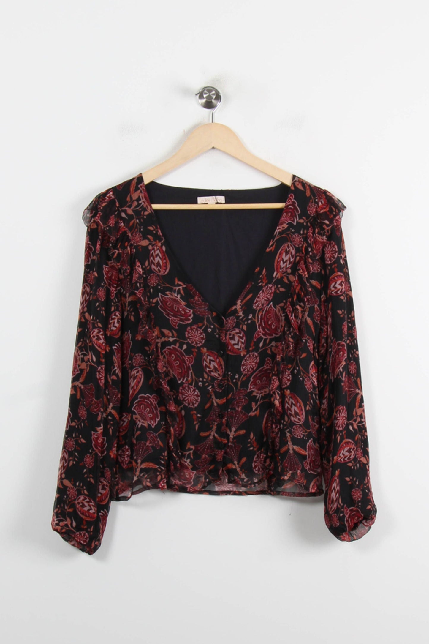 Blouse Noire et Rouge - Taille M/38