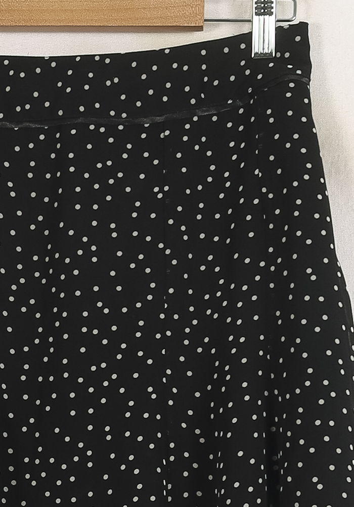 Jupe Midi Noire à Pois Blancs - Taille L/40