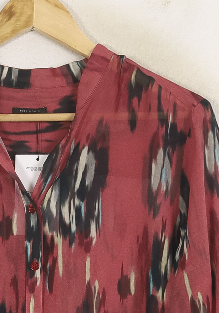 Blouse Bordeaux et Noire - Taille M/38