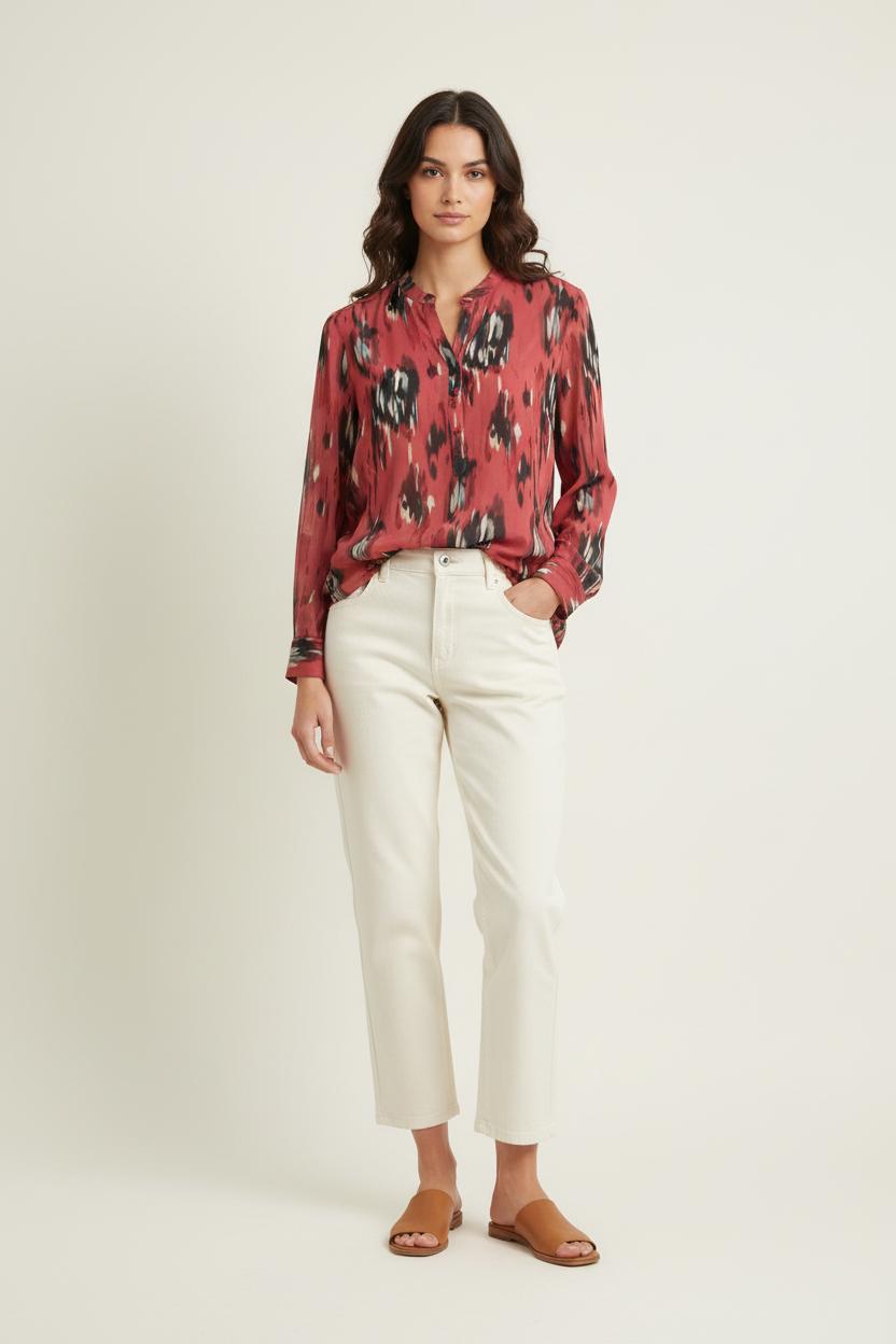 Blouse Bordeaux et Noire - Taille M/38