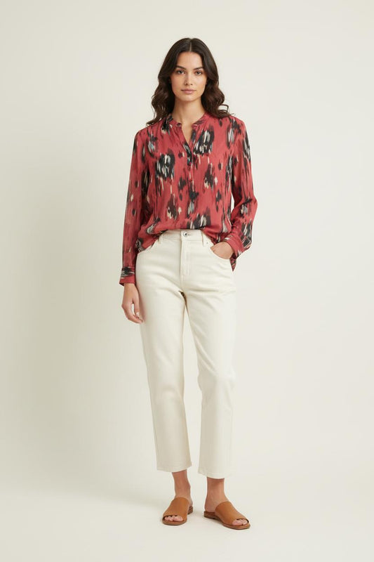 Blouse Bordeaux et Noire - Taille M/38