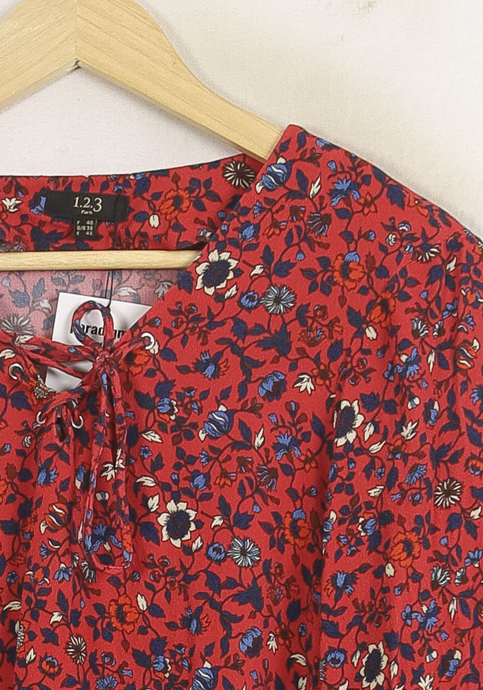 Blouse Rouge et Bleu - Taille L/40