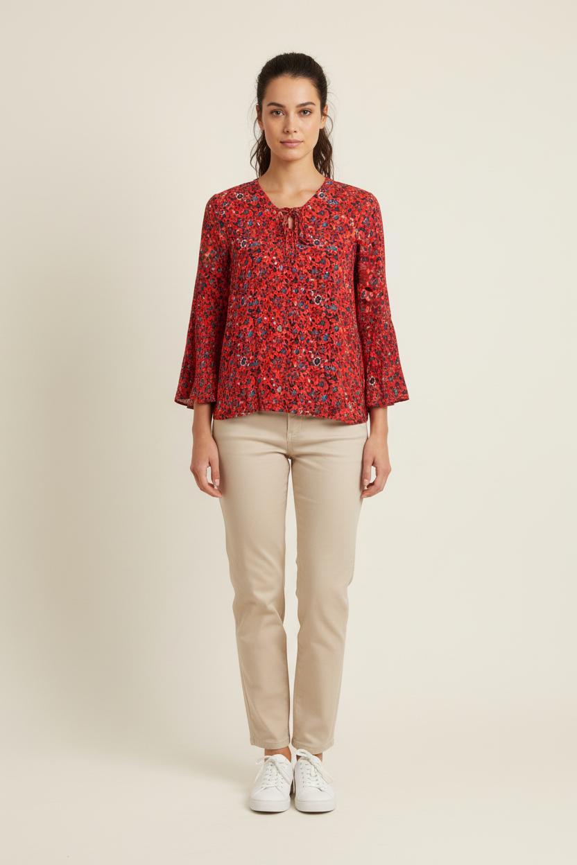 Blouse Rouge et Bleu - Taille L/40