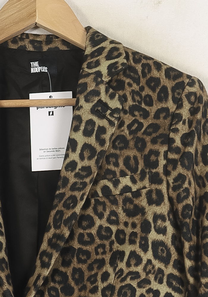 Blazer Imprimé Léopard Marron et Noir - Taille M/38