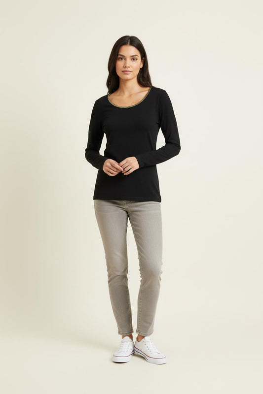 T-shirt Manches Longues Noir - Taille S/36