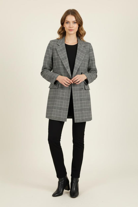 Blazer Gris à Carreaux - Taille M/38