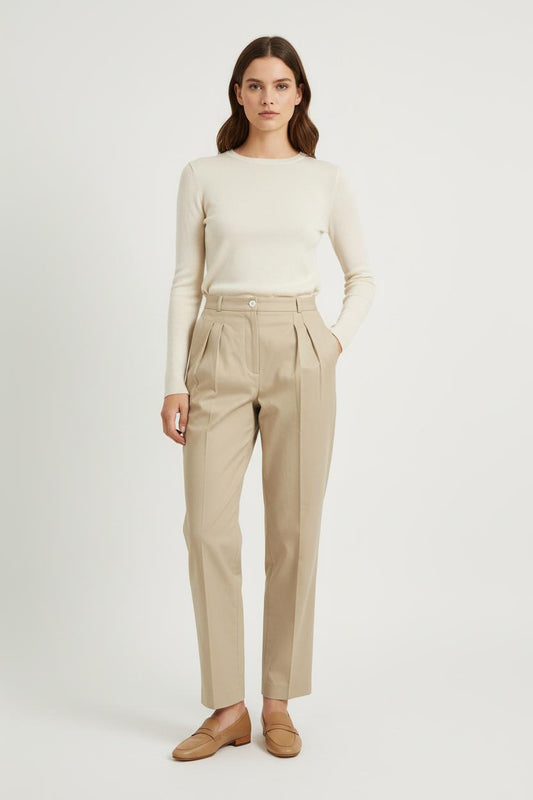 Pantalon Tailleur Beige - Taille S/36