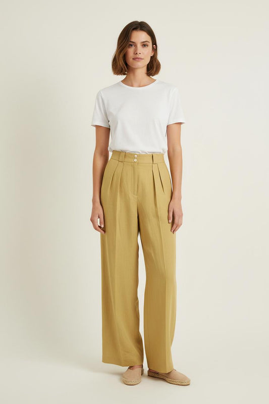 Pantalon Large Beige - Taille S/36