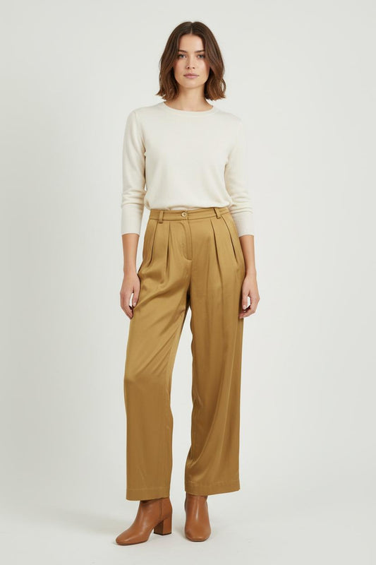 Pantalon Large Beige - Taille S/36