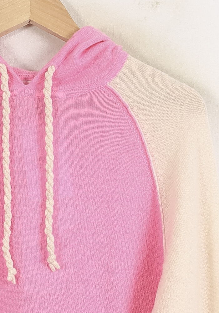 Sweat à Capuche Rose et Beige - Taille S/36