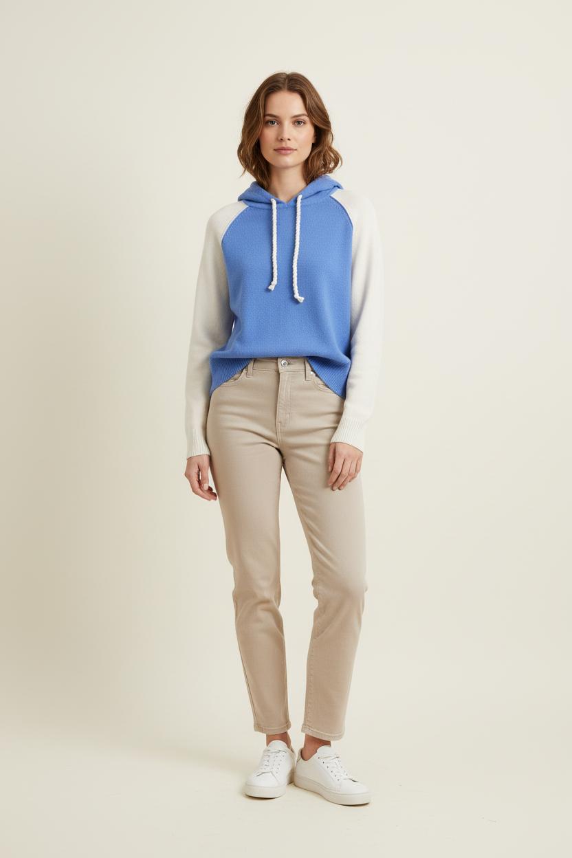 Sweat à Capuche Bleu et Blanc - Taille S/36