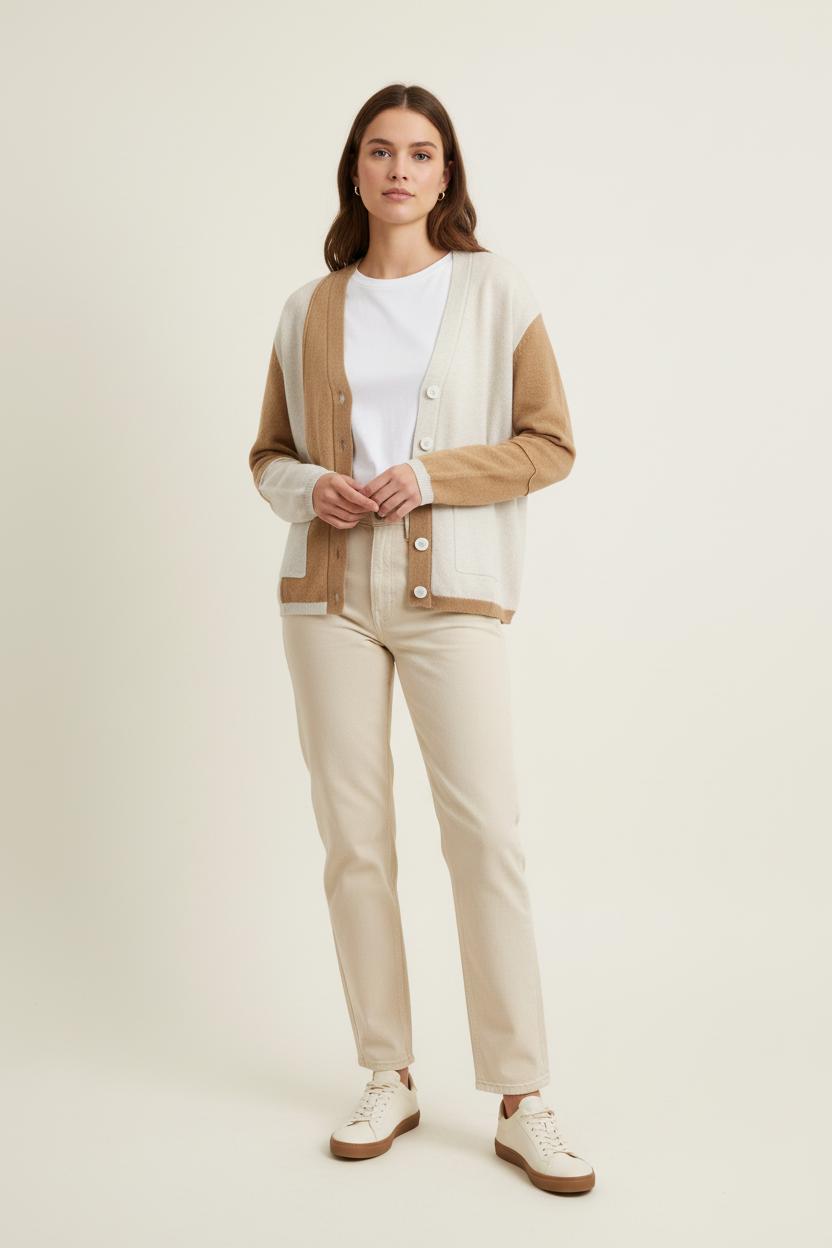 Cardigan Beige et Écru - Taille S/36