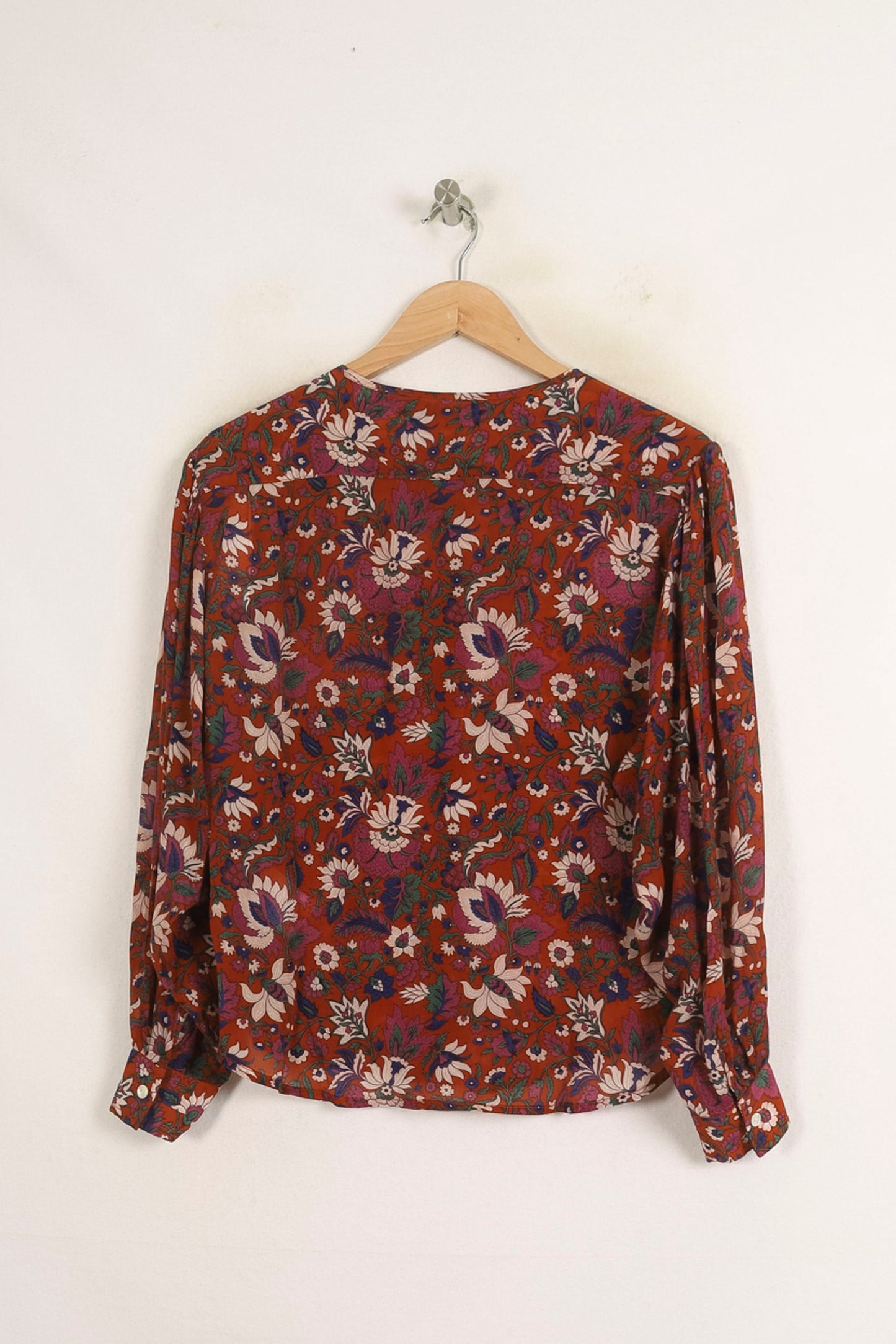 Blouse Fleurie Marron - Taille XS/34