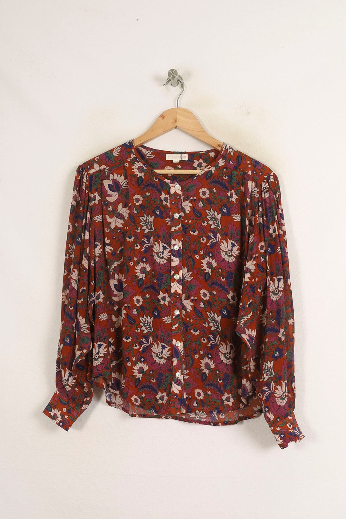 Blouse Fleurie Marron - Taille XS/34
