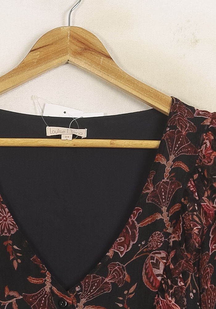 Blouse Noire et Rouge - Taille XS/34