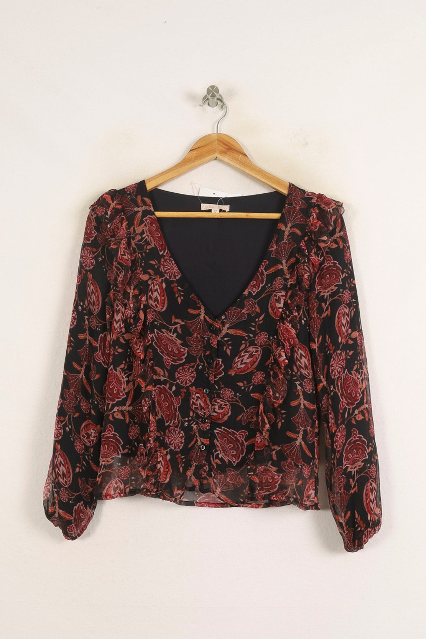 Blouse Noire et Rouge - Taille XS/34