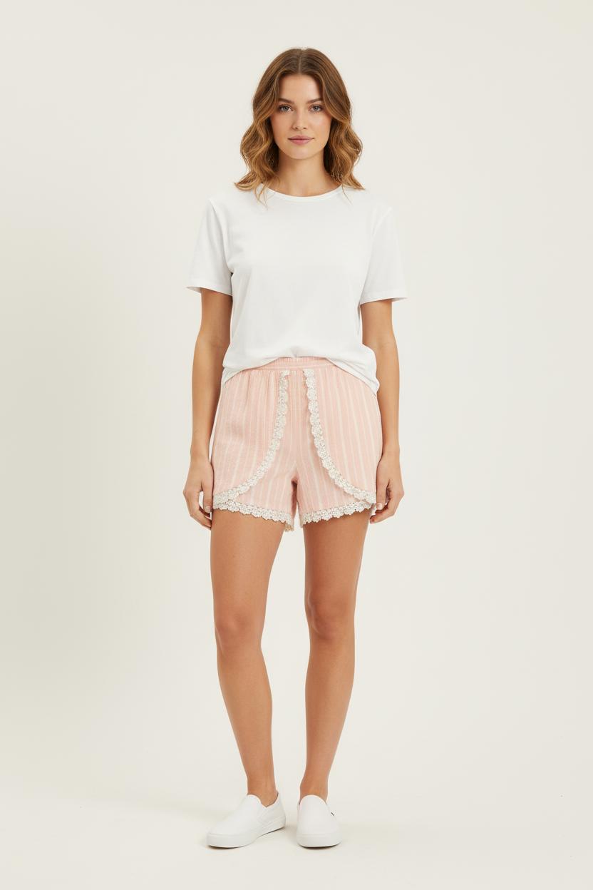 Short Rose et Blanc - Taille L/40