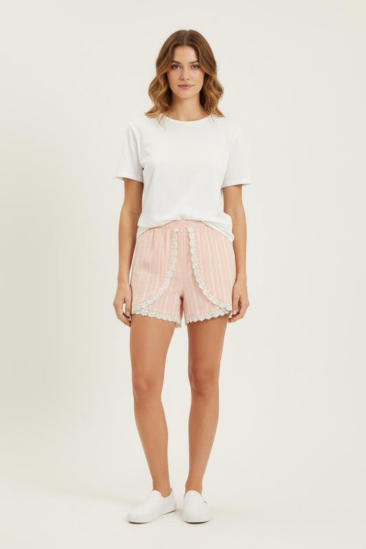 Short Rose et Blanc - Taille L/40