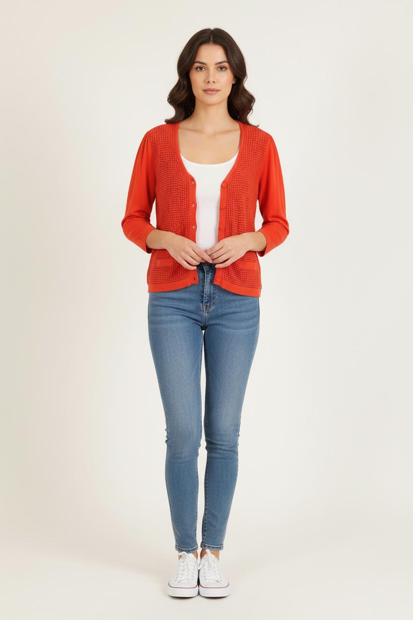 Cardigan Orange - Taille L/40