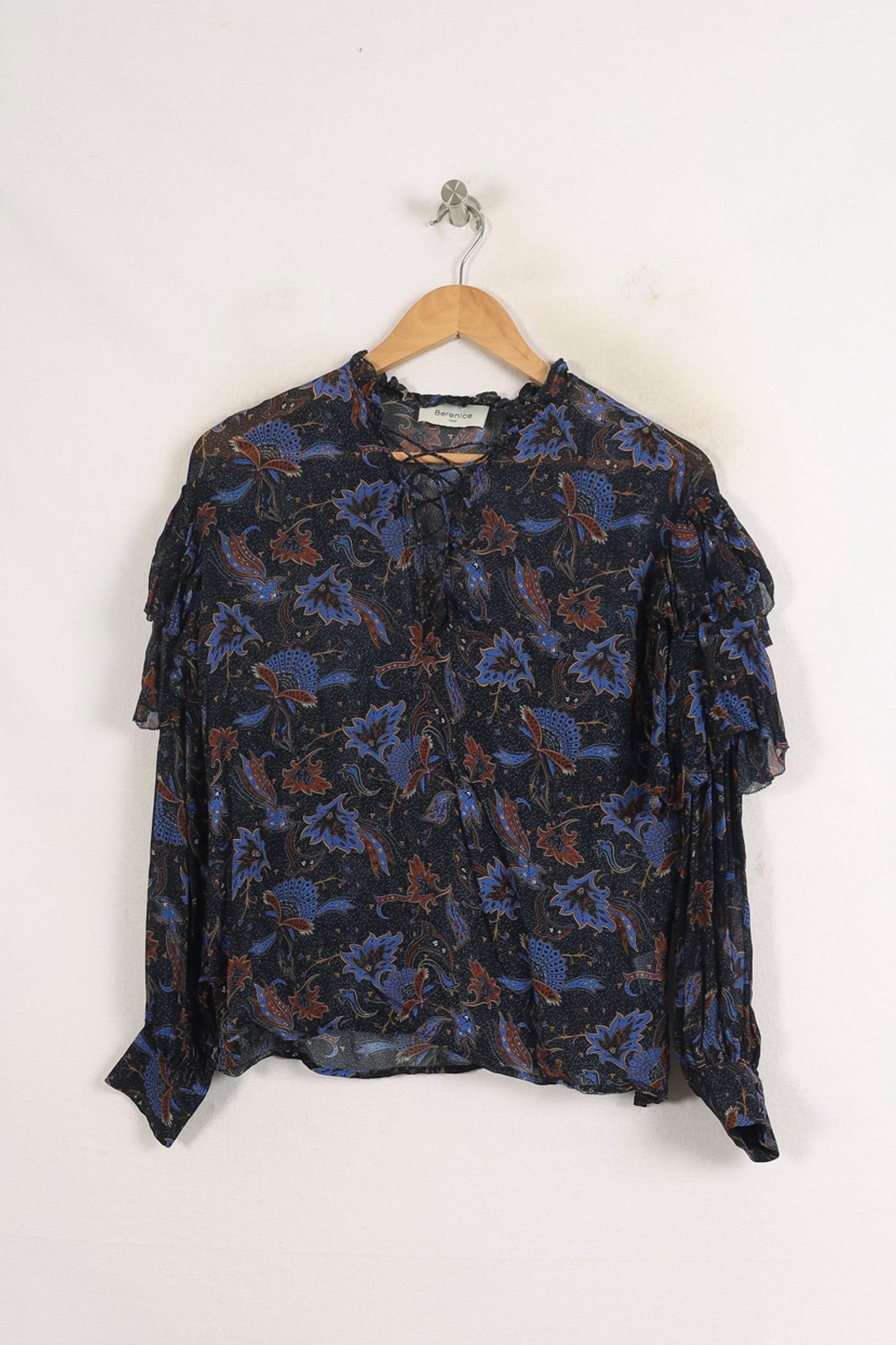 Blouse Bleue et Noire - Taille XS/34