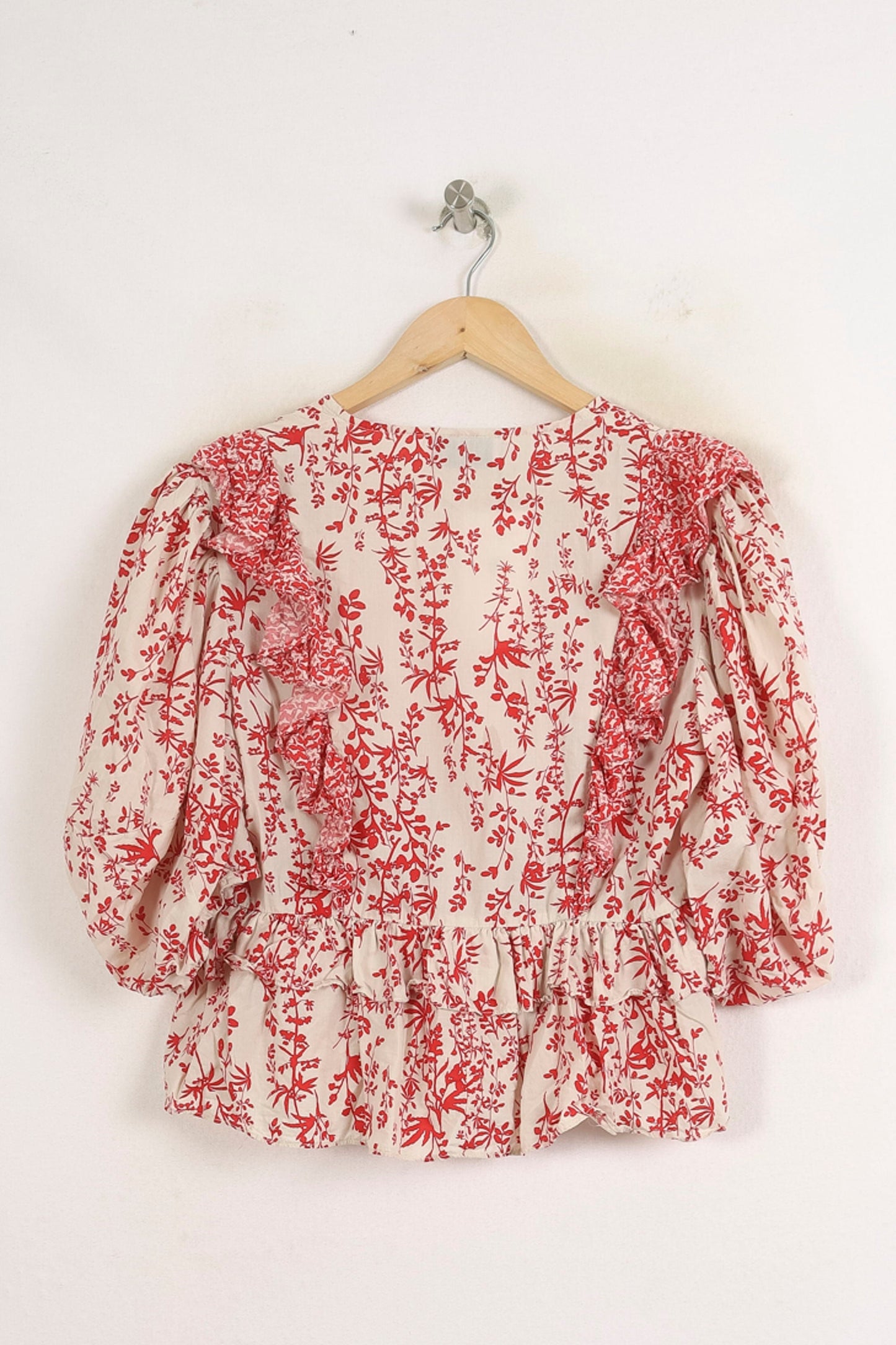 Blouse Rouge et Blanche - Taille XS/34