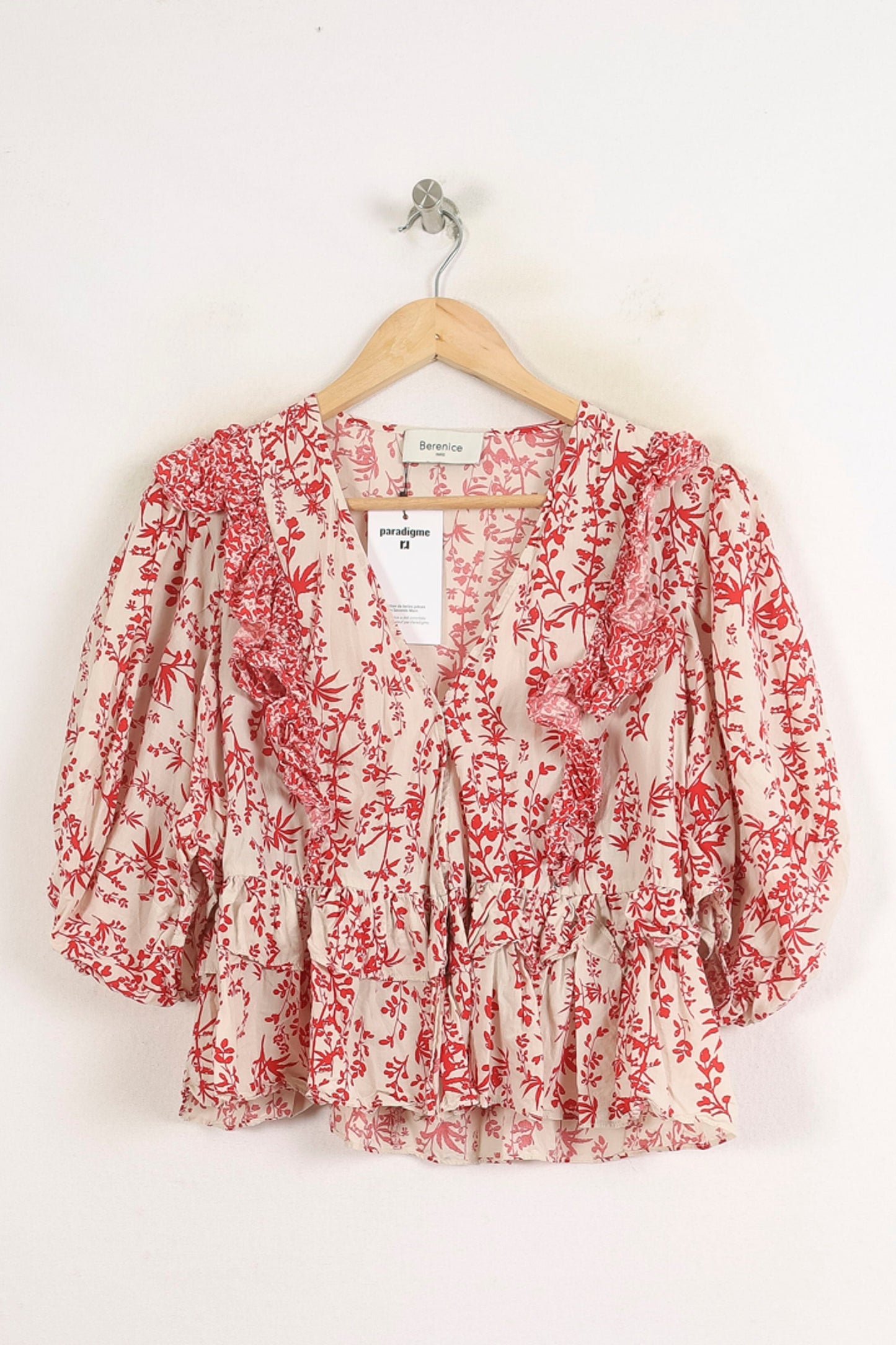 Blouse Rouge et Blanche - Taille XS/34