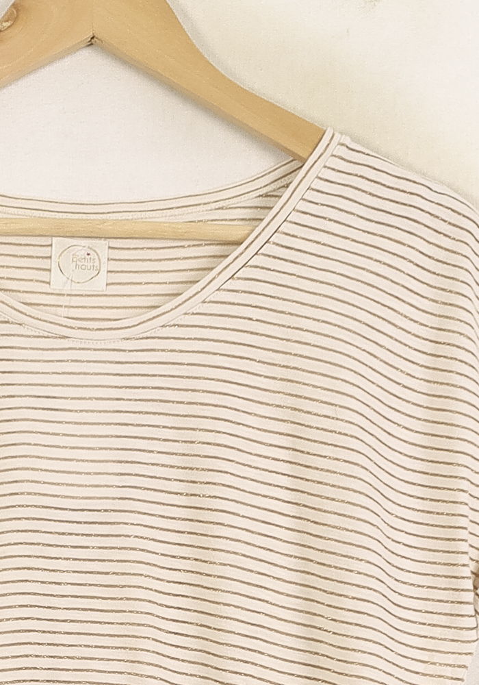 Tee-shirt beige rayé - Taille S/36