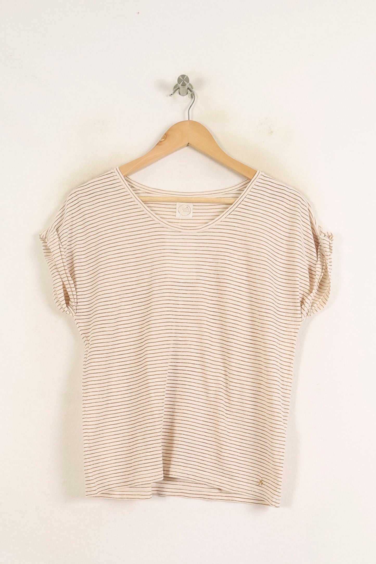 Tee-shirt beige rayé - Taille S/36