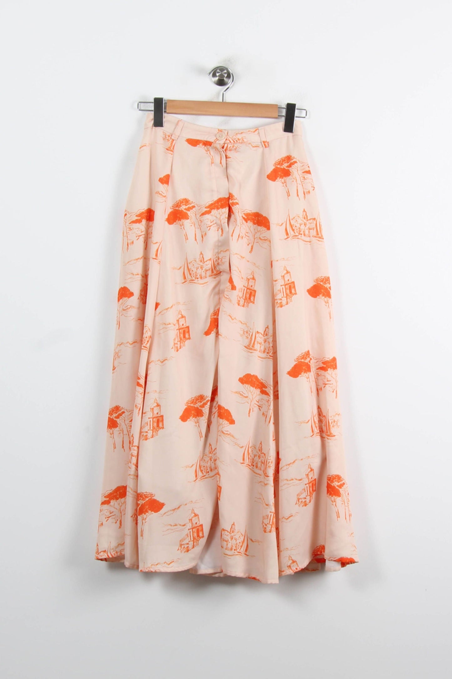 Jupe Longue Blanche et Orange - Taille XS/34