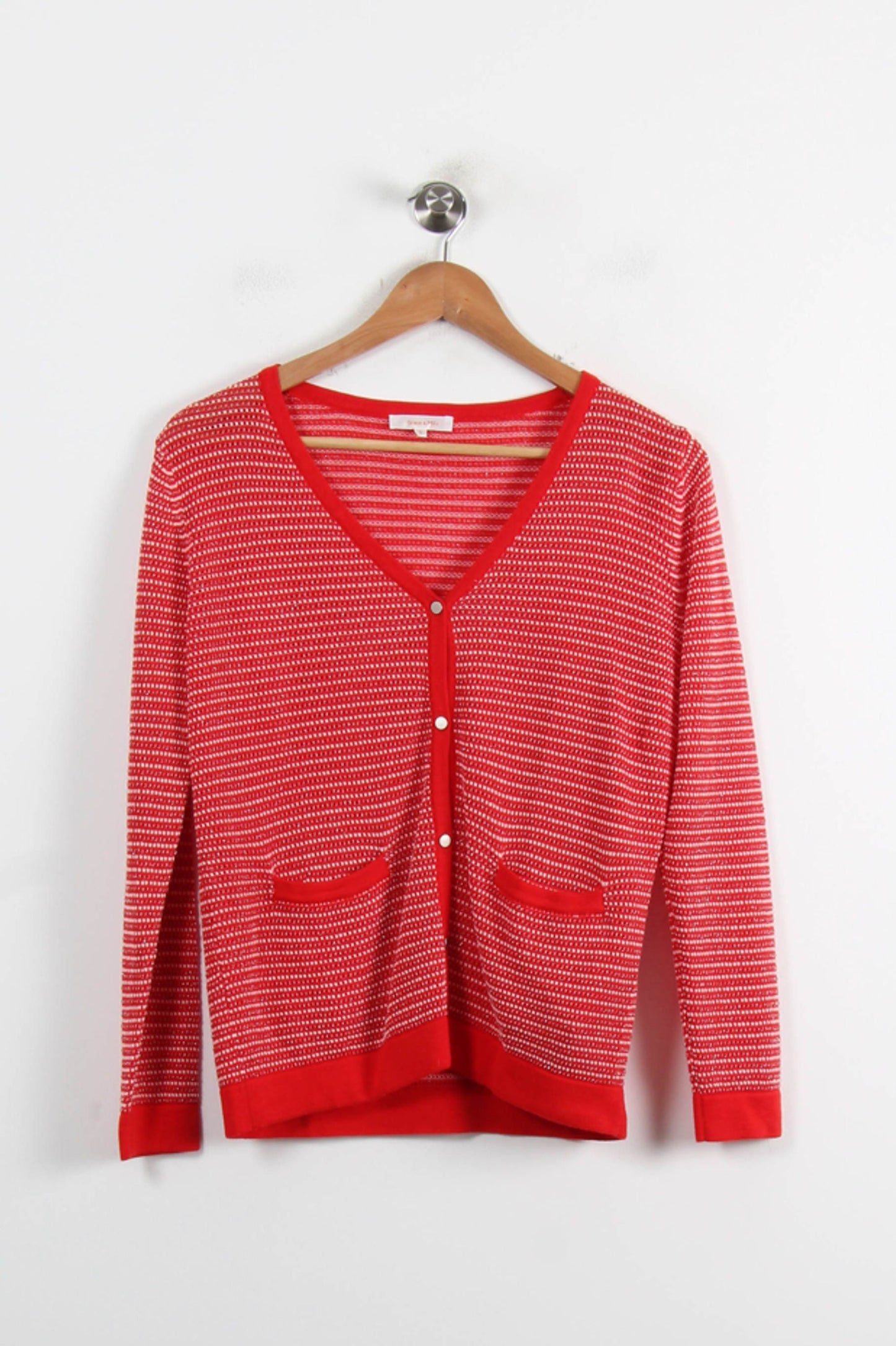 Cardigan Rouge et Blanc - Taille S/36