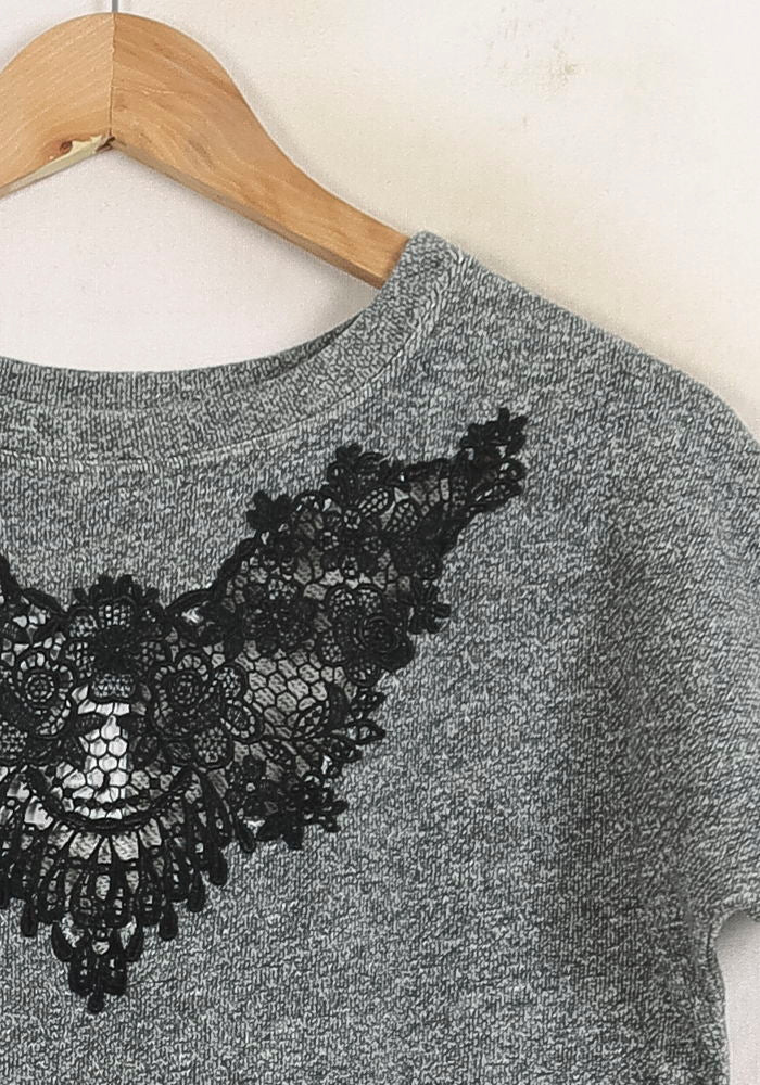 Sweat-shirt Gris et Noir - Taille M/38