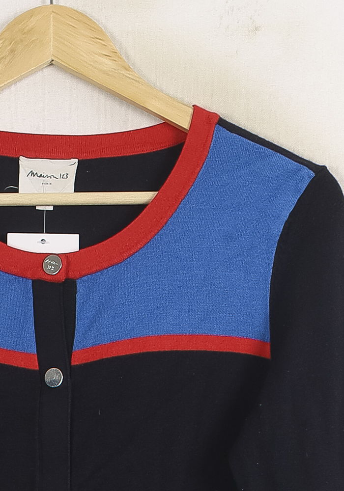 Cardigan Bleu et Rouge - Taille S/36