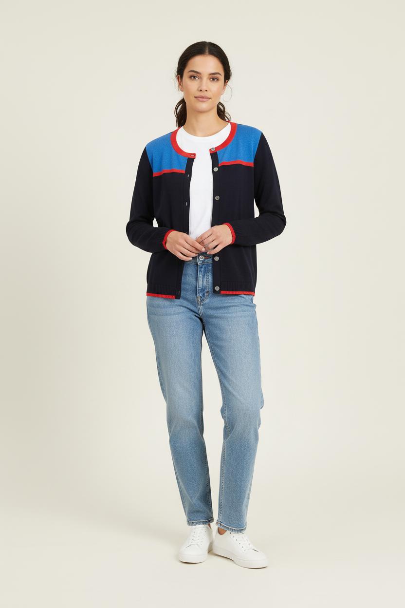 Cardigan Bleu et Rouge - Taille S/36