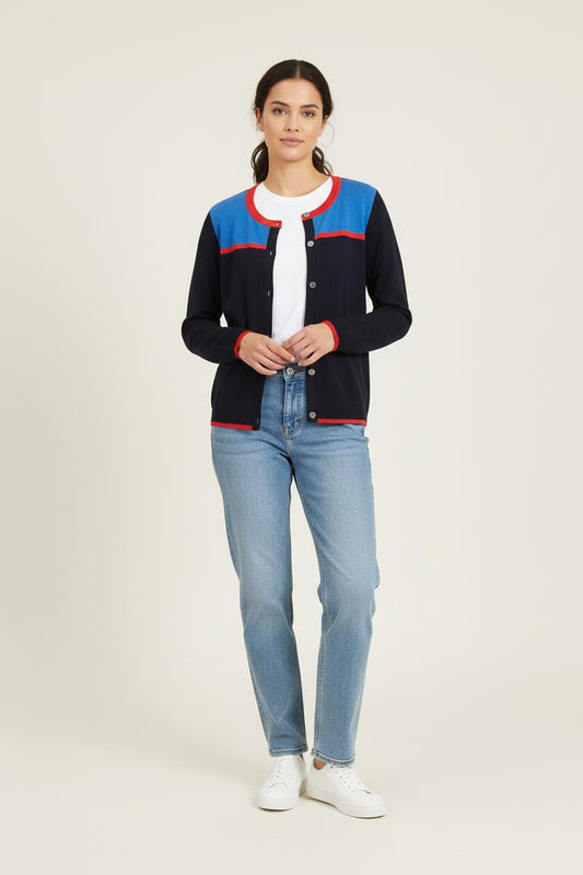 Cardigan Bleu et Rouge - Taille S/36