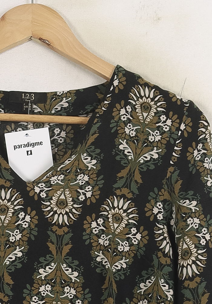 Blouse Verte et Jaune - Taille S/36