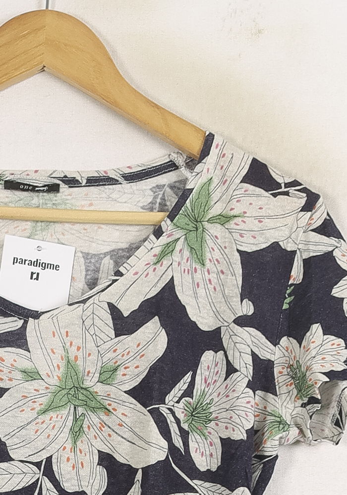 Tee-shirt Bleu et Blanc - Taille L/40