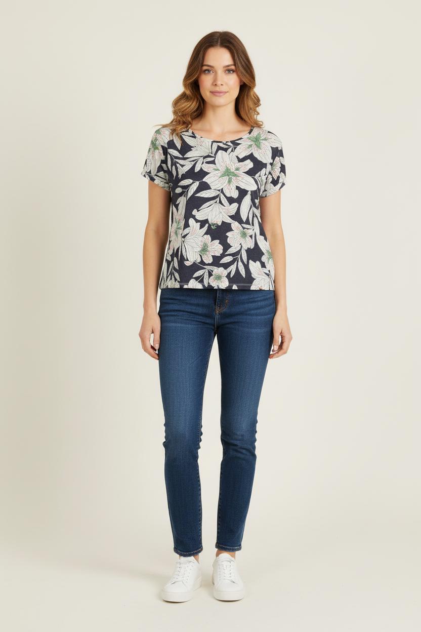 Tee-shirt Bleu et Blanc - Taille L/40