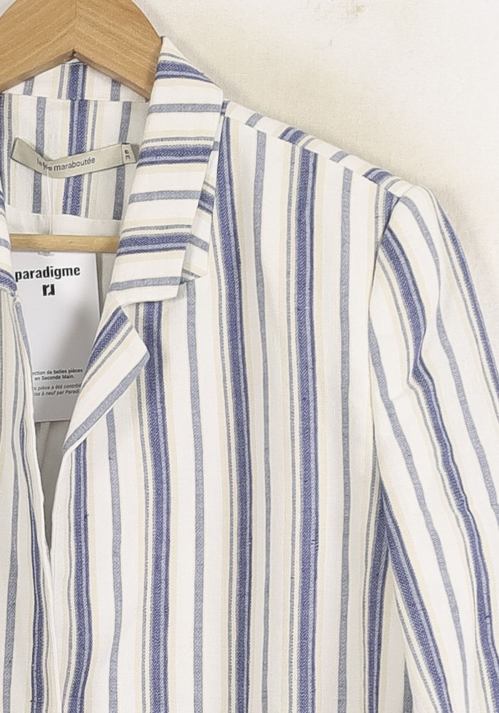 Blazer Rayé Blanc et Bleu - Taille M/38