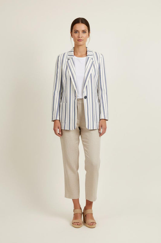 Blazer Rayé Blanc et Bleu - Taille M/38
