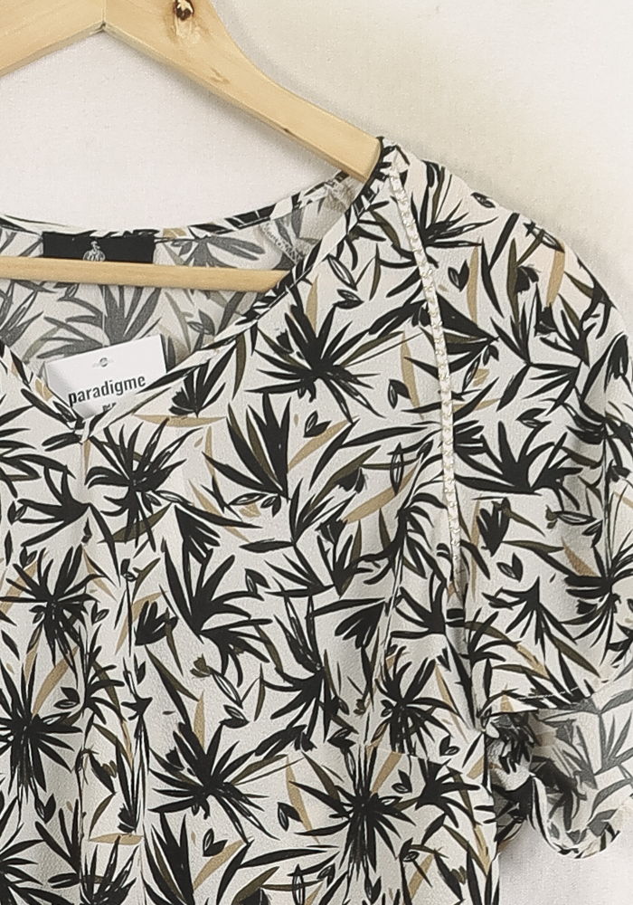 Blouse Imprimée Noire et Blanche - Taille XXL/44