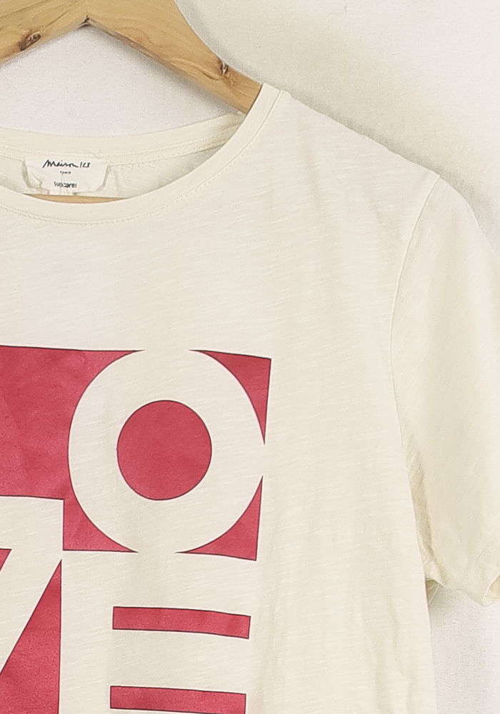 Tee-shirt Blanc et Rouge - Taille M/38