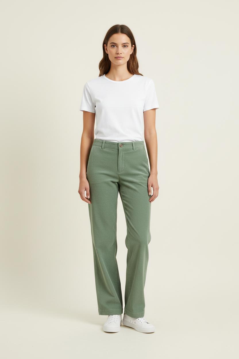 Pantalon Droit Vert - Taille S/36