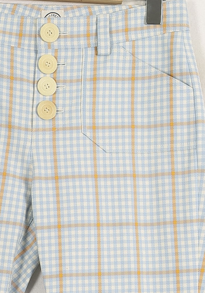 Pantalon Évasé Bleu et Beige - Taille S/36