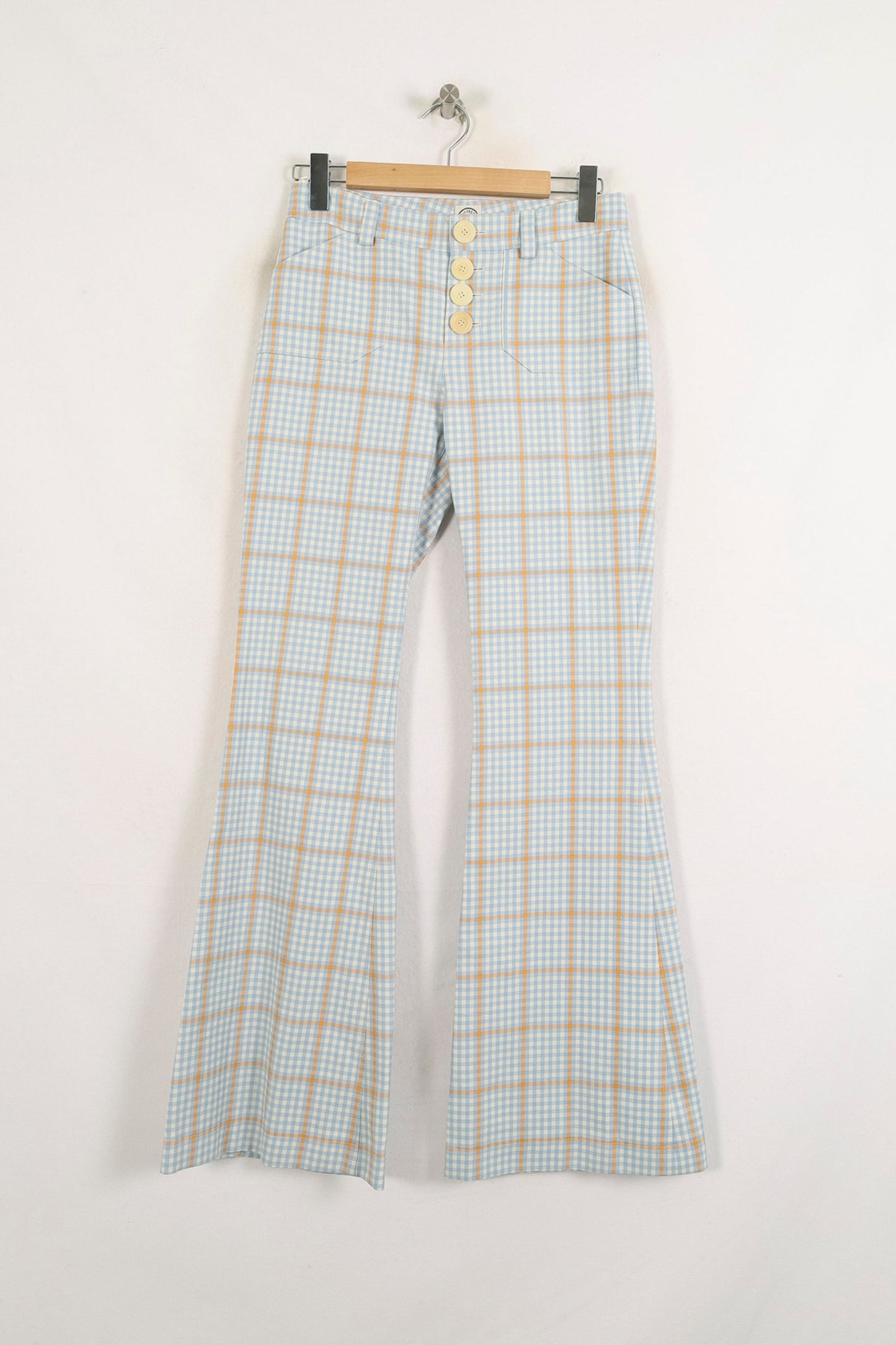 Pantalon Évasé Bleu et Beige - Taille S/36