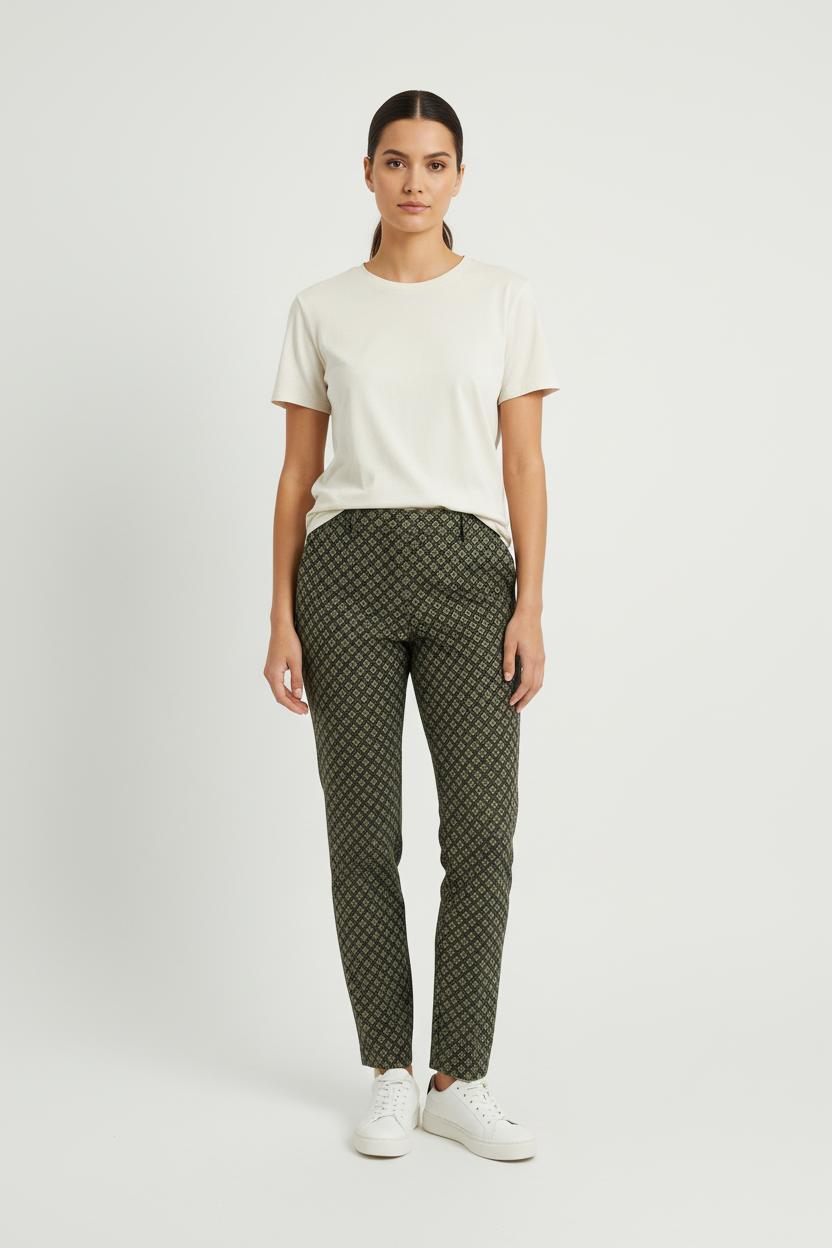 Pantalon Cigarette Vert et Noir - Taille S/36