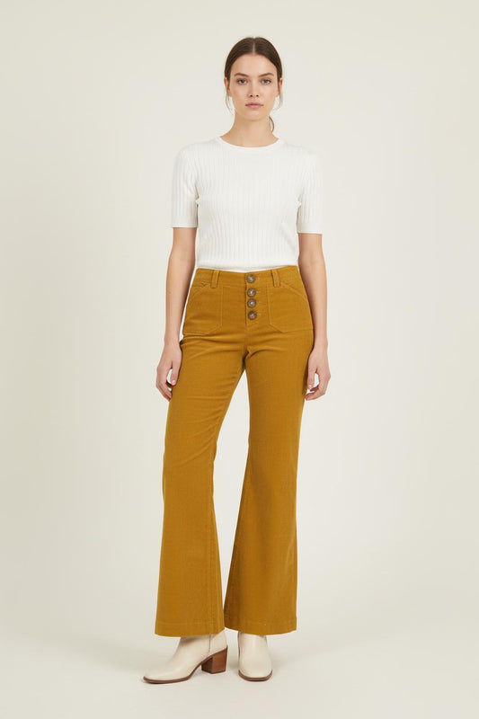 Pantalon Évasé Jaune - Taille S/36