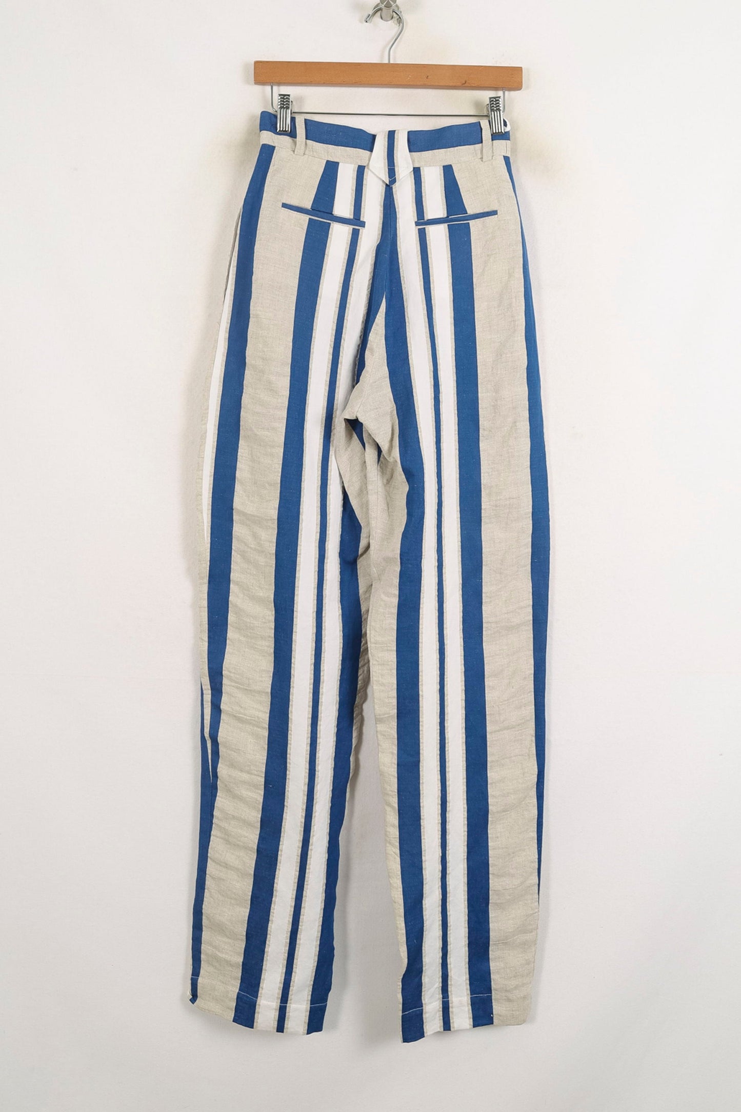 Pantalon Rayé Bleu Blanc et Beige - Taille S/36