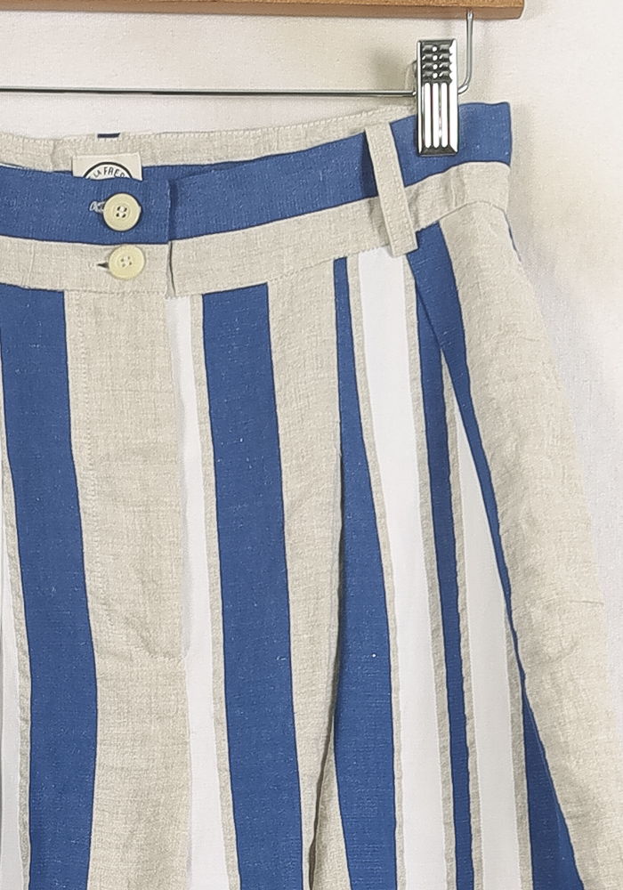 Pantalon Rayé Bleu Blanc et Beige - Taille S/36