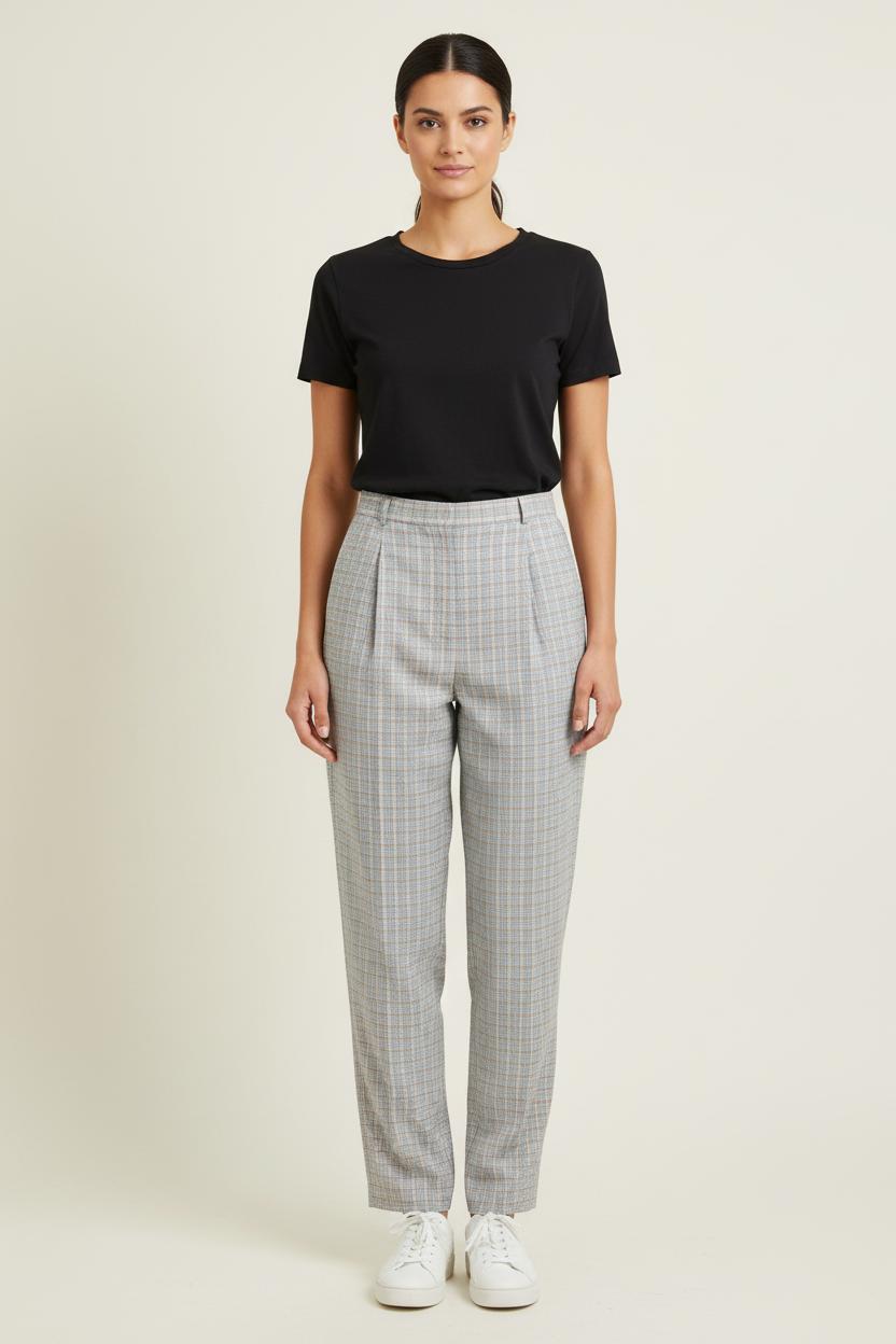 Pantalon Carreaux Gris et Bleu - Taille S/36