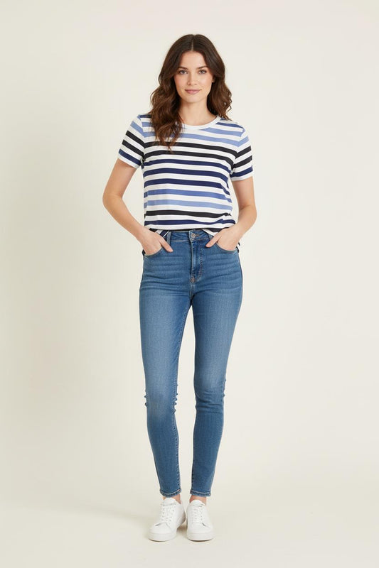 Tee-shirt Bleu et Blanc - Taille XXL/44